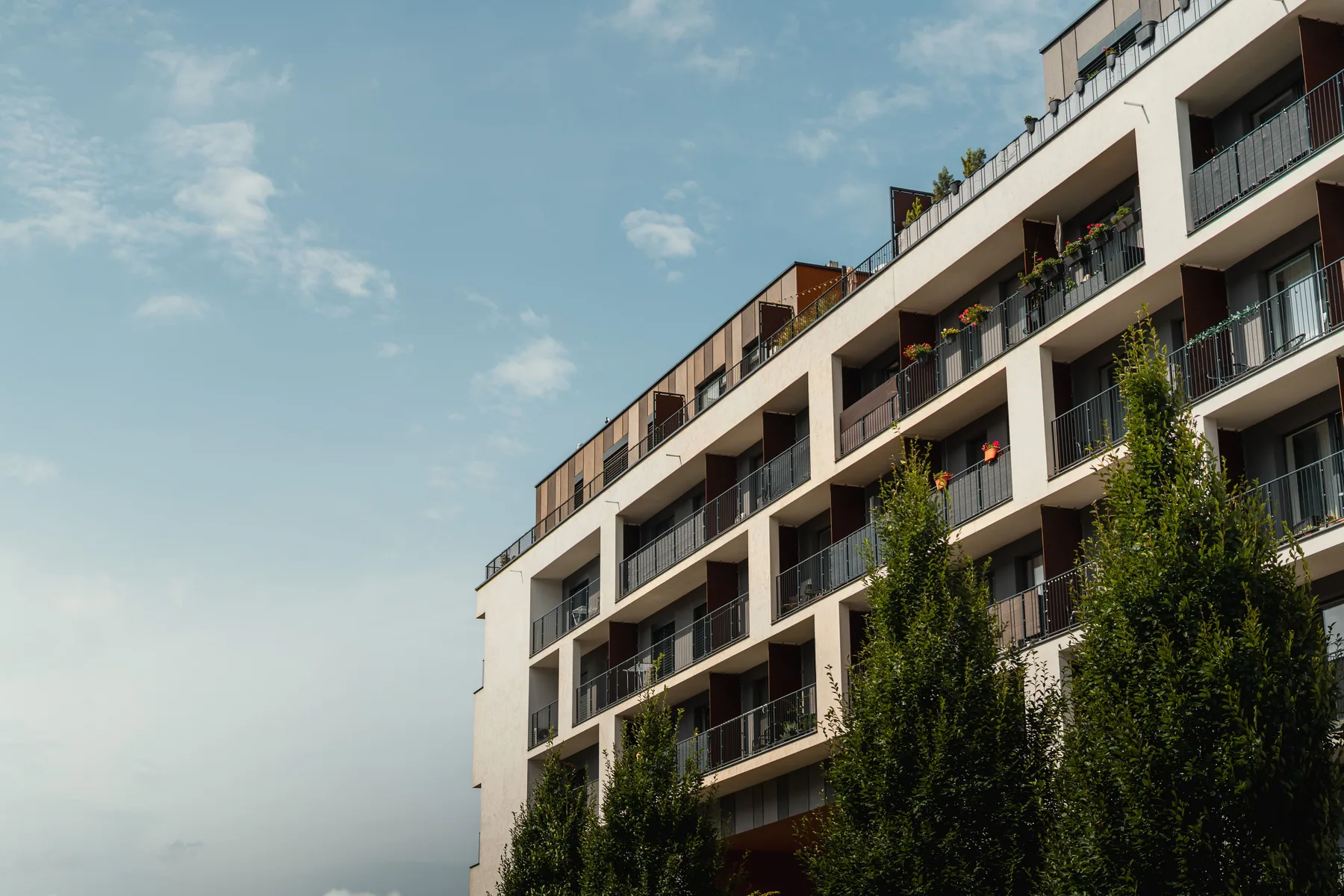Modern residential apartment building
